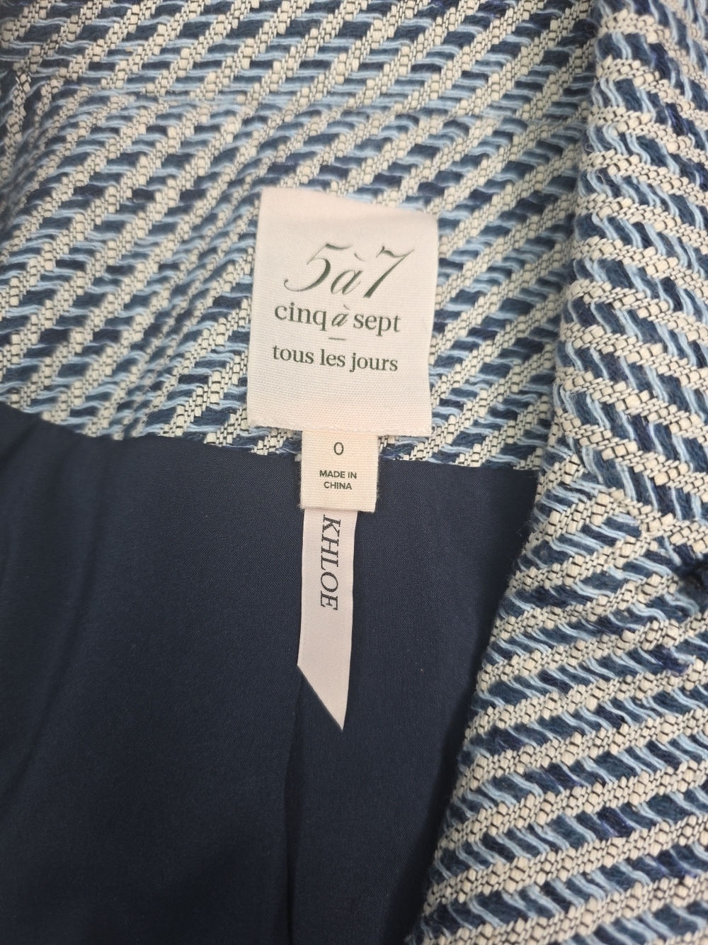 Cinq à Sept Noemie Khloe Bouncle Blazer In Navy Multi Sz 0 - Picture 11 of 13